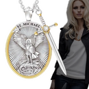 Colar de Mitologia Ocidental São Miguel Anjo Fé Amuleto Jóias Colar