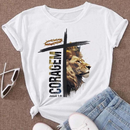 Camiseta T-shirt Feminina Blusa Leão de Judá | Blusa Feminina | Fardamento Igreja Moda