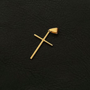 Colar masculino pingente de cruz palito banhado a ouro Aço inoxidável 18k cordão em estilo cartier