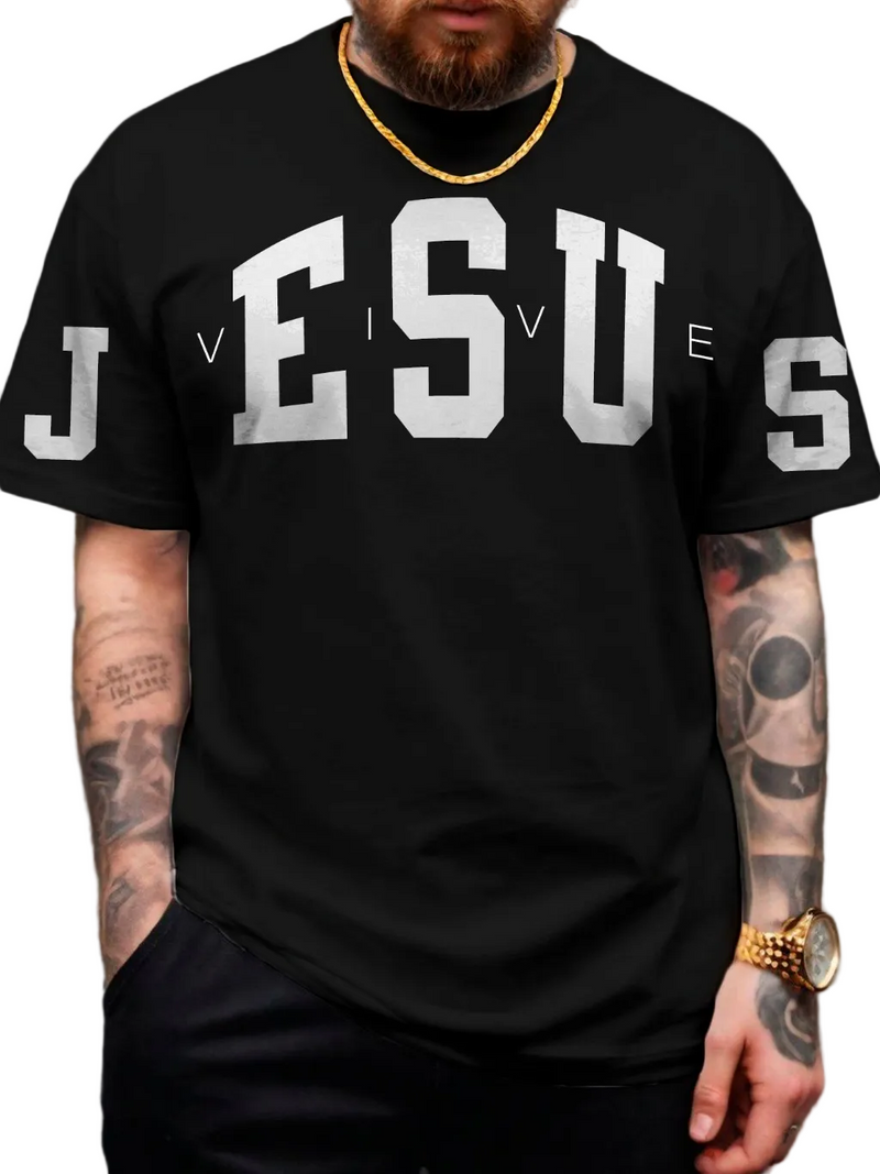 Camiseta Masculina Jesus Vive Moda Evangélica Camisa 100% Algodão