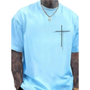 Camiseta blusa masculina cruz dupla religiao cristâo 100% algodao basica