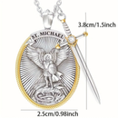 Colar de Mitologia Ocidental São Miguel Anjo Fé Amuleto Jóias Colar