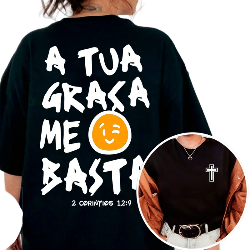 Camiseta T-shirt ou Oversized Feminina Moda Gospel Jesus Cristo Estampa Cristã Malha Macia