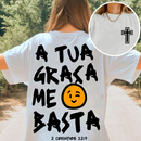 Camiseta T-shirt ou Oversized Feminina Moda Gospel Jesus Cristo Estampa Cristã Malha Macia