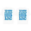 Kit 2 Camisetas Para Casal Jesus Is King Oversized Feminino e Masculino