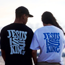 Kit 2 Camisetas Para Casal Jesus Is King Namoro Oversized Feminino e Masculino Gospel Cristã Fé