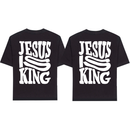 Kit 2 Camisetas Para Casal Jesus Is King Namoro Oversized Feminino e Masculino Gospel Cristã Fé