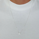 Escapulário Mini Prata 925 Legítima Sagrado Coração de Jesus+ Nossa Senhora do Carmo 60cm