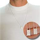 Escapulário Mini Prata 925 Legítima Sagrado Coração de Jesus+ Nossa Senhora do Carmo 60cm