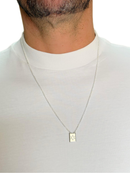 Escapulário Mini Prata 925 Legítima Sagrado Coração de Jesus+ Nossa Senhora do Carmo 60cm Masculino/Feminino