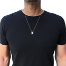 Escapulário Mini Prata 925 Legítima Sagrado Coração de Jesus+ Nossa Senhora do Carmo 60cm