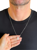 Escapulário Mini Prata 925 Legítima Sagrado Coração de Jesus+ Nossa Senhora do Carmo 60cm Masculino/Feminino