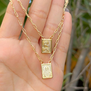 Escapulário Mini Prata 925 Legítima Sagrado Coração de Jesus+ Nossa Senhora do Carmo 60cm