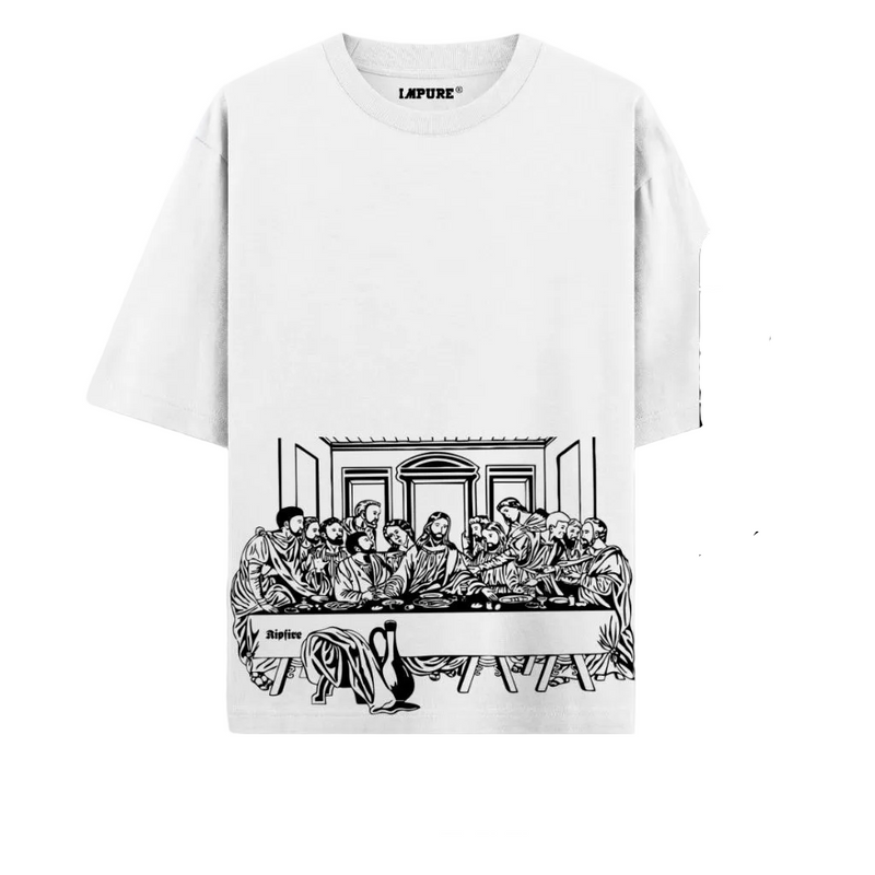 Camiseta Oversized Masculina Camisa 100% Algodao Streetwear Santa Ceia