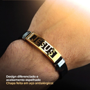 Pulseira masculina Dourada Jesus em aço Borracha Resistente social ajustavel presente