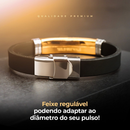 Pulseira masculina Dourada Jesus em aço Borracha Resistente social ajustavel presente