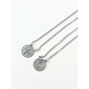 Escapulário de Aço Inox Sao Bento Prata Aço Inox 316L Masculino