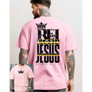 Camisa T-shirt Oversized Street Wear Casual Estilo Crista Rei Da Gloria Camiseta 100% Algodão