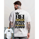 Camisa T-shirt Oversized Street Wear Casual Estilo Crista Rei Da Gloria Camiseta 100% Algodão