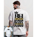 Camisa T-shirt Oversized Street Wear Casual Estilo Crista Rei Da Gloria Camiseta 100% Algodão