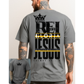 Camisa T-shirt Oversized Street Wear Casual Estilo Crista Rei Da Gloria Camiseta 100% Algodão